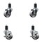 Service Caster 3'' Semi Steel Wheel Swivel 1-5/8'' Expanding Stem Caster Set 2 Brakes, 4PK SCC-EX20S314-SSS-2-TLB-2-158 - alternate 1